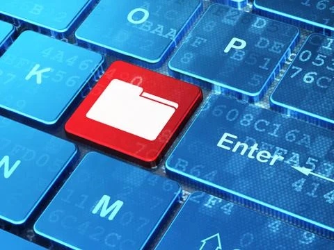 Business concept: computer keyboard with Folder Stock Illustration