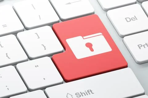 Business concept: computer keyboard with Folder Stockillustratie