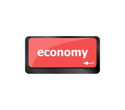 Business concept. computer keyboard with word Economy on enter button backgro Stock Illustration