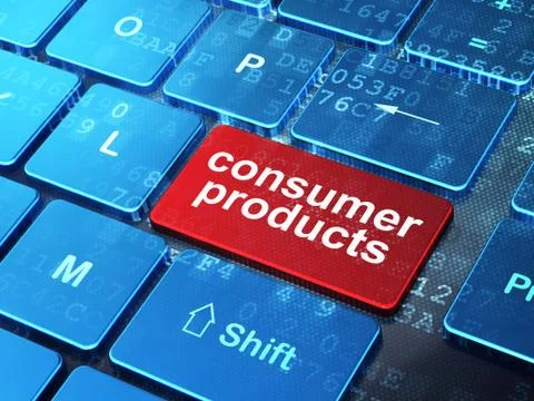 Business concept: Consumer Products on computer keyboard background Stock Illustration