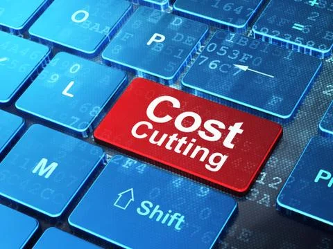 Business concept: Cost Cutting on computer keyboard background イラスト素材
