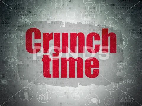 Business concept: Crunch Time on Digital Data Paper background Stock Illustration
