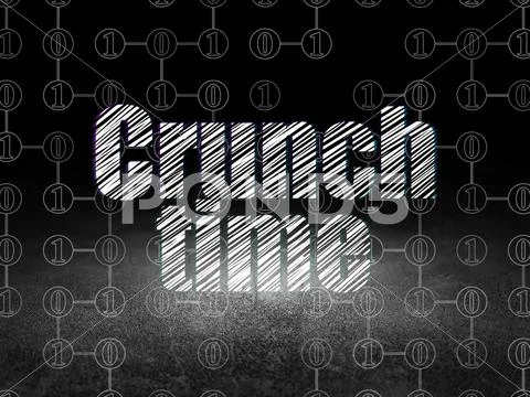 Business concept: Crunch Time in grunge dark room Stock Illustration