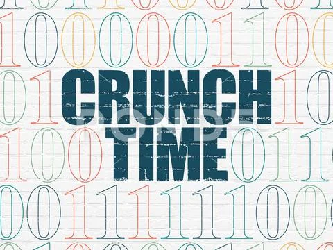 Business concept: Crunch Time on wall background Stock Illustration