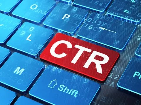 Business concept: CTR on computer keyboard background Illustrazione stock