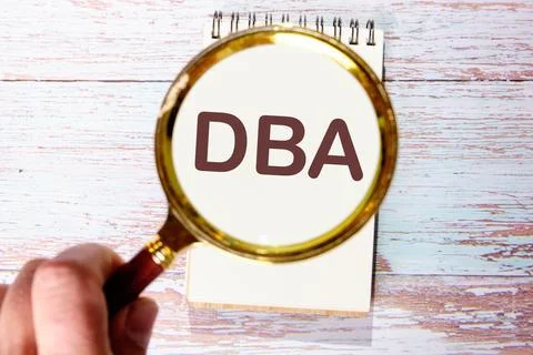 Business concept. DBA letters, DataBase Administrator or doing business as ab Stock Photos