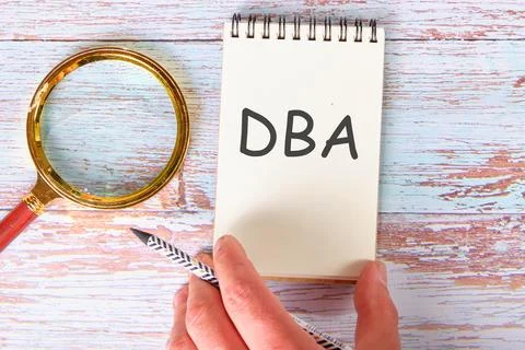 Business concept. DBA letters, DataBase Administrator or doing business as ab Stock Photos