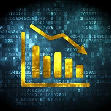 Business concept: Decline Graph on digital background Stock Illustration