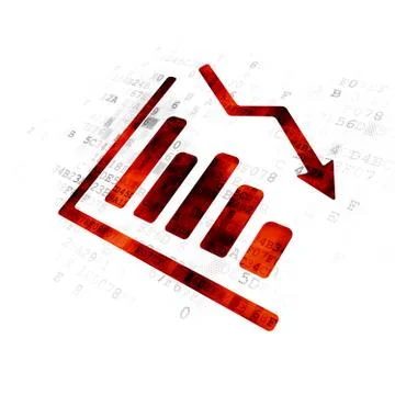 Business concept: Decline Graph on Digital background Stock Illustration