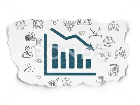 Business concept: Decline Graph on Torn Paper background ~ Clip Art ...