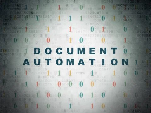 Business concept: Document Automation on Digital Paper background Stock Illustration