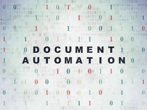 Business concept: Document Automation on Digital Paper background Stock Illustration