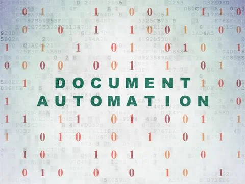 Business concept: Document Automation on Digital Data Paper background Stock Illustration