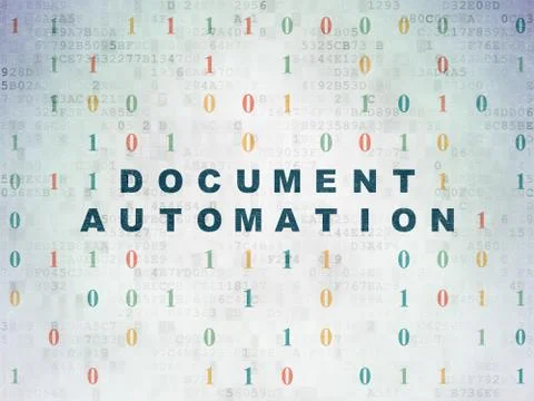 Business concept: Document Automation on Digital Data Paper background イラスト素材