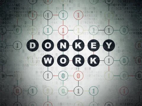 Business concept: Donkey Work on Digital Paper background Illustrazione stock