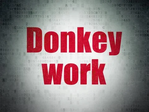 Business concept: Donkey Work on Digital Data Paper background Stockillustratie