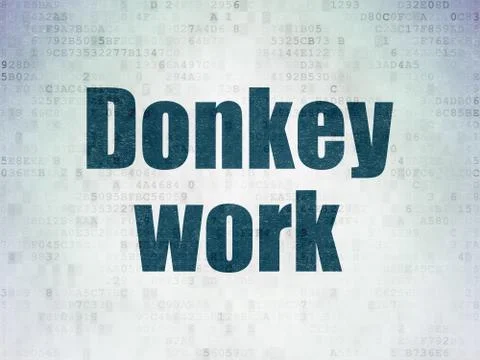 Business concept: Donkey Work on Digital Data Paper background Stockillustratie