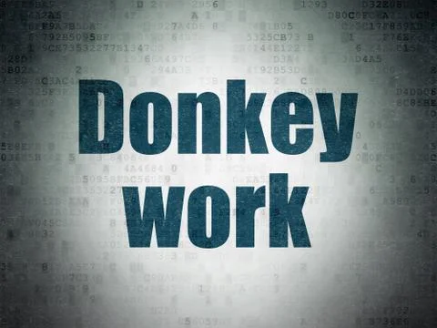 Business concept: Donkey Work on Digital Data Paper background Stock Illustration