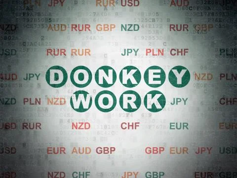 Business concept: Donkey Work on Digital Data Paper background Stockillustratie