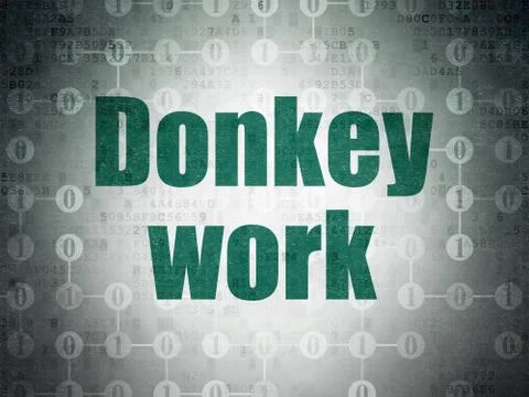Business concept: Donkey Work on Digital Data Paper background Stockillustratie
