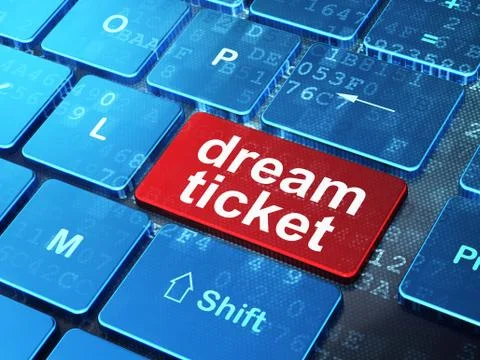Business concept: Dream Ticket on computer keyboard background Illustrazione stock
