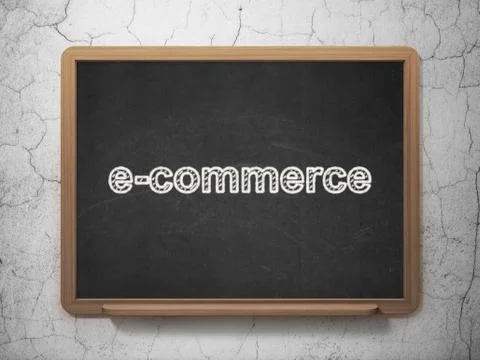 Business concept: E-commerce on chalkboard background Stock Illustration