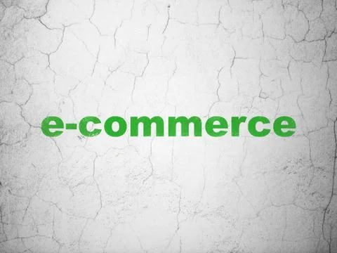 Business concept: E-commerce on wall background Stock Illustration
