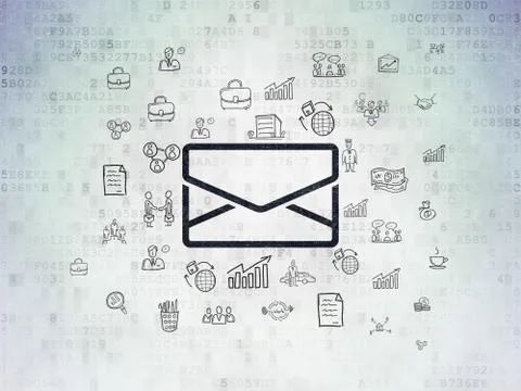 Business concept: Email on Digital Data Paper background Stock Illustration