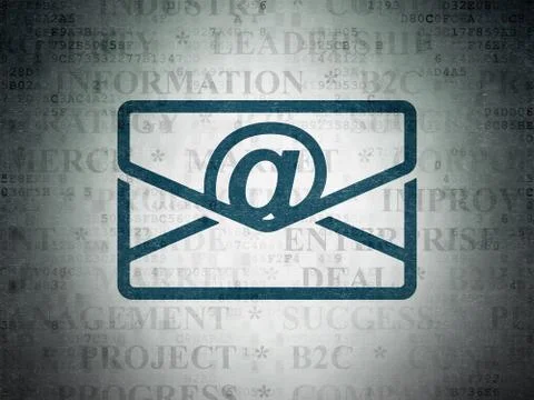 Business concept: Email on Digital Data Paper background Illustrazione stock