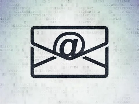 Business concept: Email on Digital Data Paper background Illustrazione stock