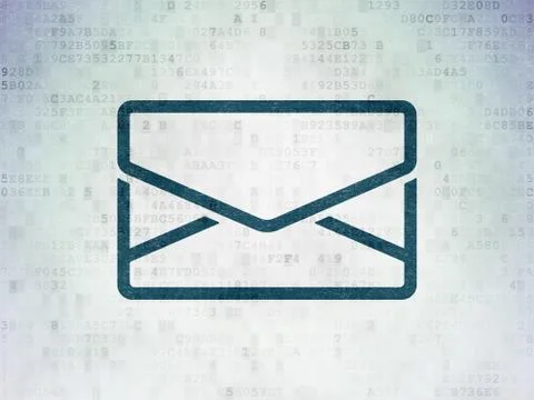 Business concept: Email on Digital Data Paper background Illustrazione stock