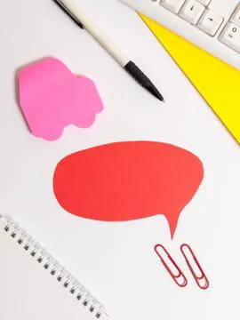 Business concept with empty bubble space for text messages. Red bubble copy Foto stock