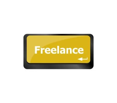 Business Concept with Enter Button on Keyboard. Freelance. Computer Keyboard  Illustrazione stock