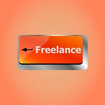 Business Concept with Enter Button on Keyboard. Freelance. Computer Keyboard  Stock Illustration