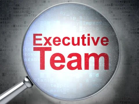 Business concept: Executive Team with optical glass Illustrazione stock