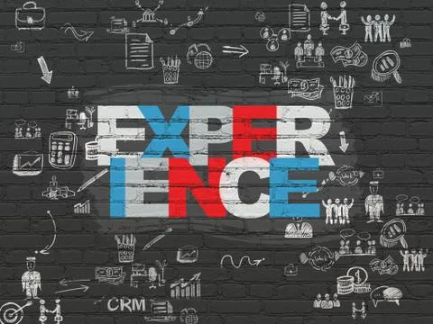 Business concept: Experience on wall background Illustrazione stock