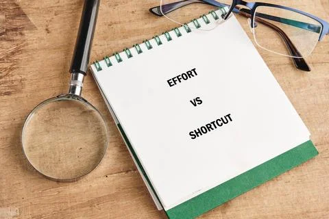 Business concept exploring the choice between consistent dedication and quick Stock Photos