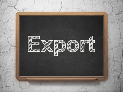 Business concept: Export on chalkboard background Stock Illustration