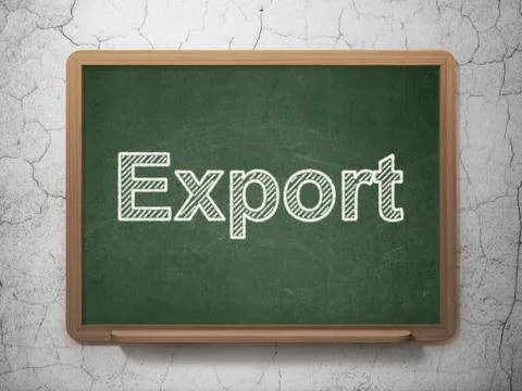 Business concept: Export on chalkboard background Stock Illustration