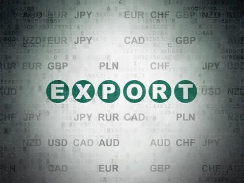 Business concept: Export on Digital Data Paper background Stock Illustration