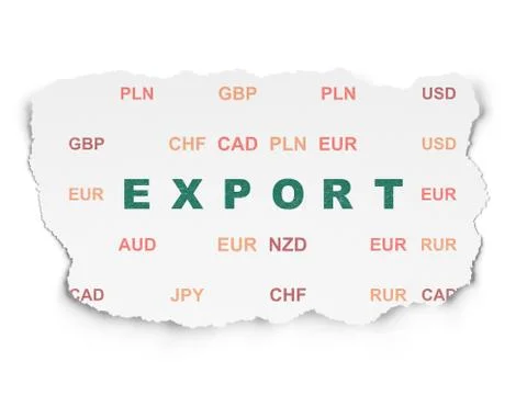 Business concept: Export on Torn Paper background Stock Illustration