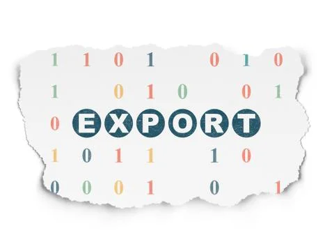 Business concept: Export on Torn Paper background Ilustração Stock