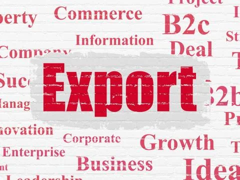 Business concept: Export on wall background Stock Illustration
