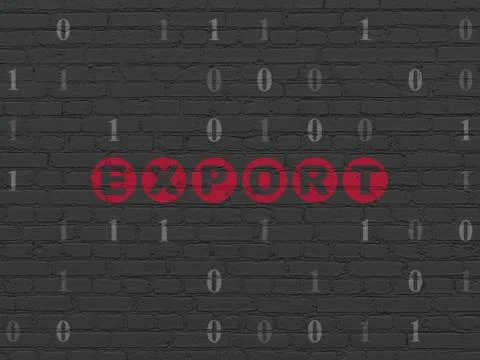 Business concept: Export on wall background Stock Illustration