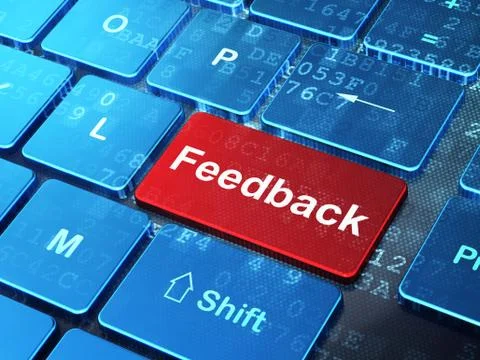 Business concept: Feedback on computer keyboard background Stockillustratie