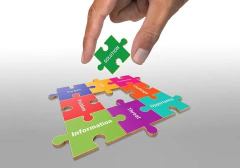  Business concept finding solution Conceptual images of business situation... Stock Photos