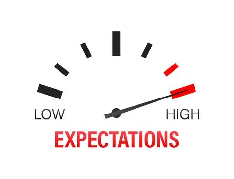 Business concept. Flat design. Flat icon with expectations indicaton light Illustrazione stock