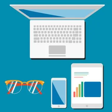 Business Concept Flat Design for Responsive Design Illustrazione stock
