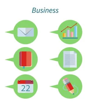 Business Concept Flat Design Set Icon Stock Illustration