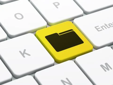 Business concept: Folder on computer keyboard background Stock Illustration
